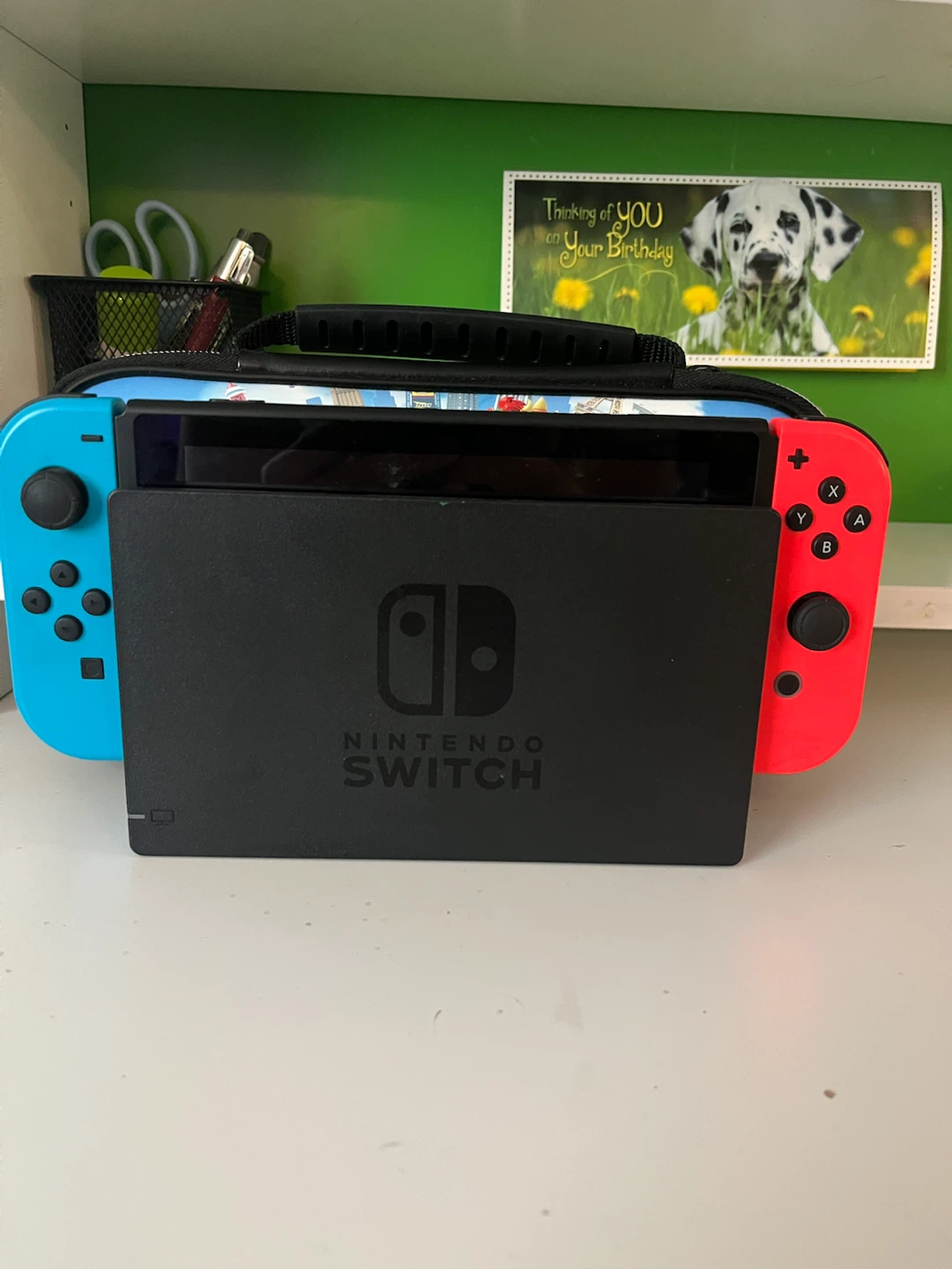 Nintendo Switch Console with Neon Red & Blue Joy-Cons