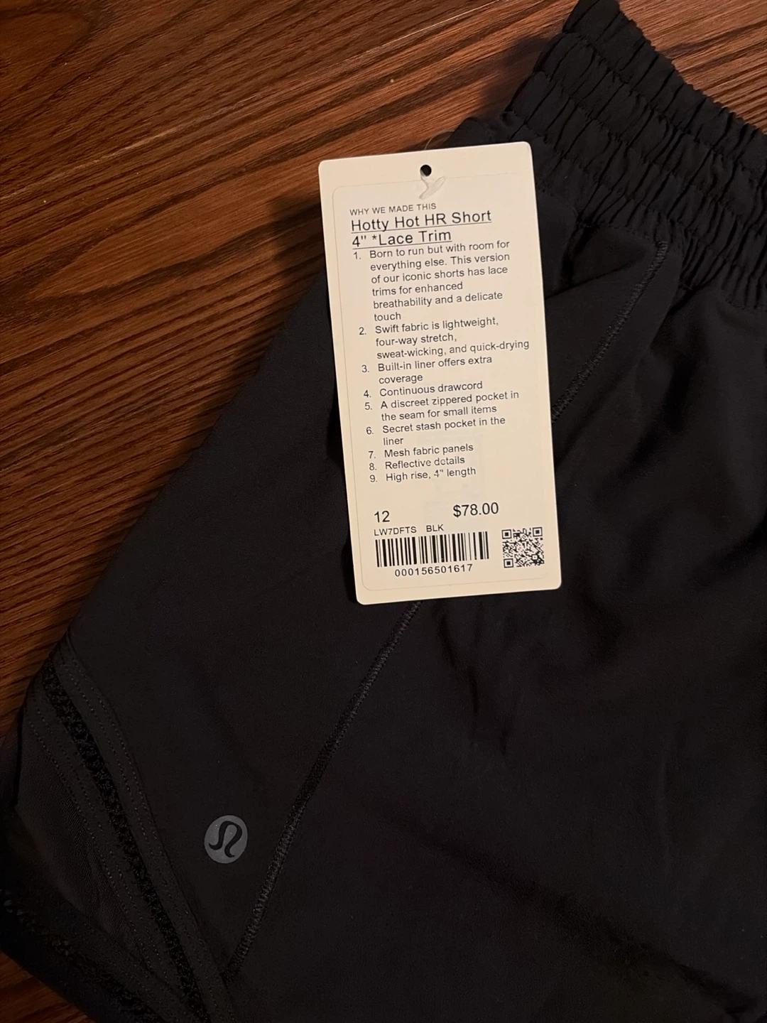 Lululemon Hotty Hot HR Short 4" Lace Trim - Black - photo 3