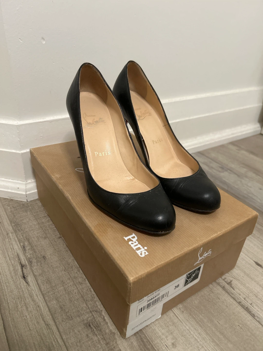 Christian Louboutin Black Leather Heels