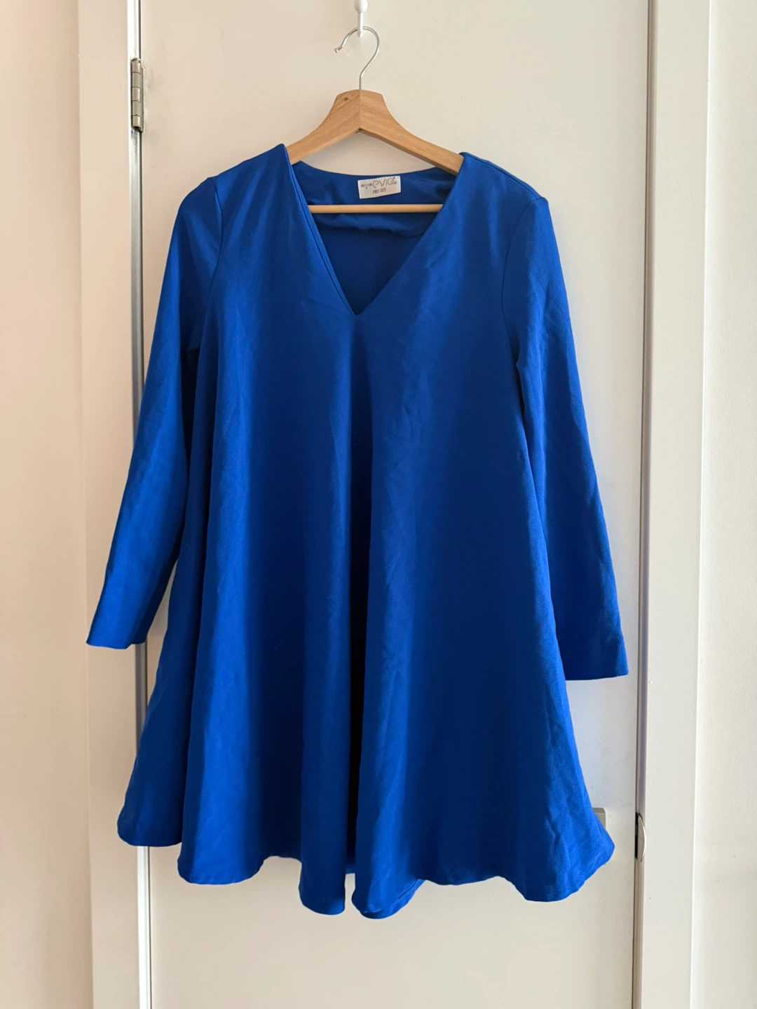 L Blue/Black Midi Work Dress