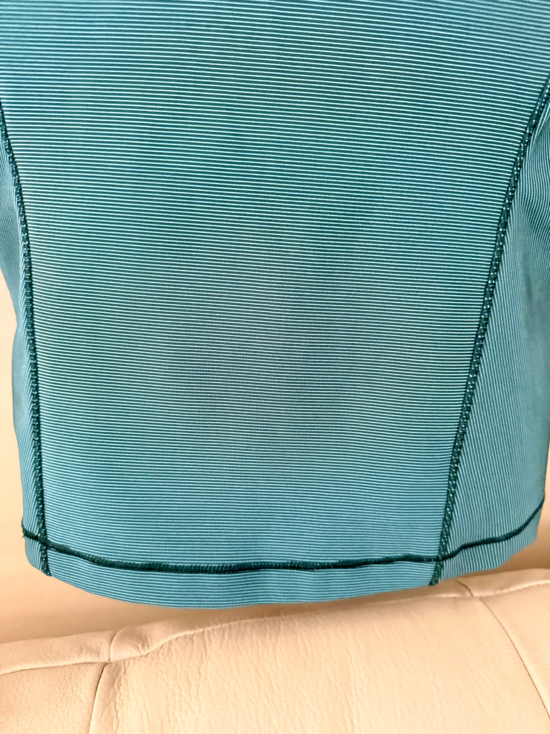 Teal Blue Striped Quarter Zip Long Sleeve Top with Thumbholes - photo 4