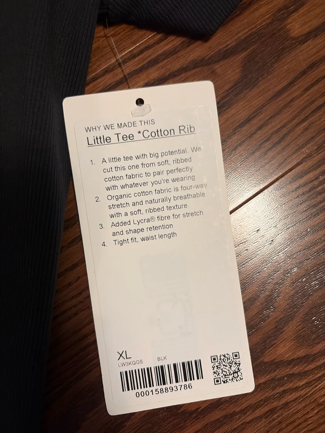 Lululemon Little Tee Cotton Rib Black - photo 3