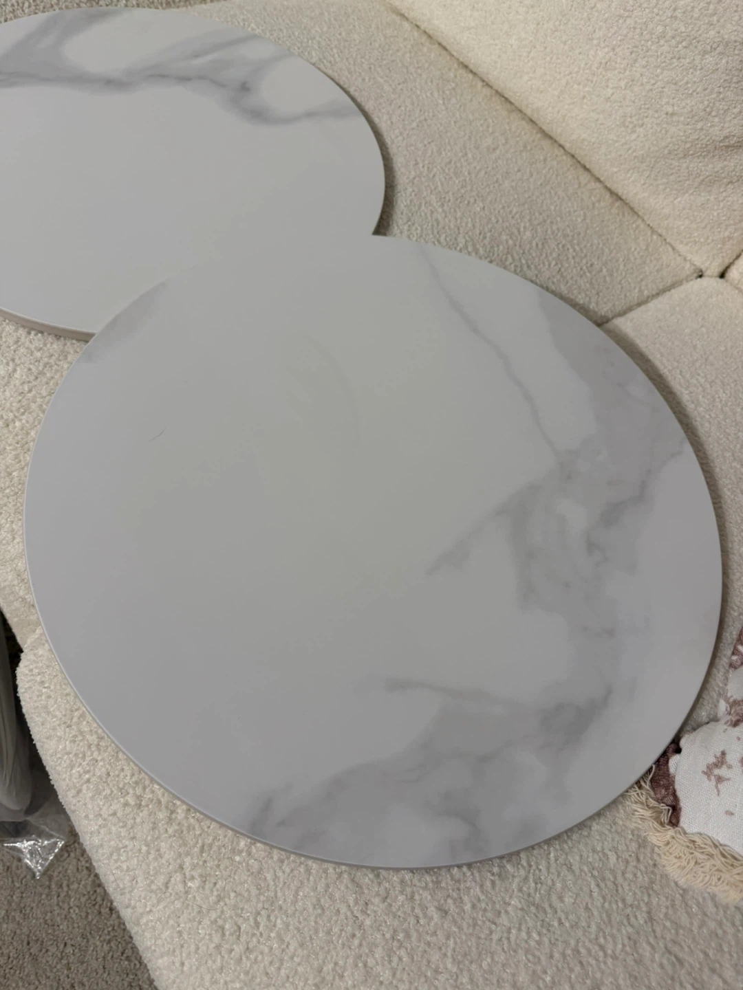 Two Round Faux Marble Table Tops - photo 2