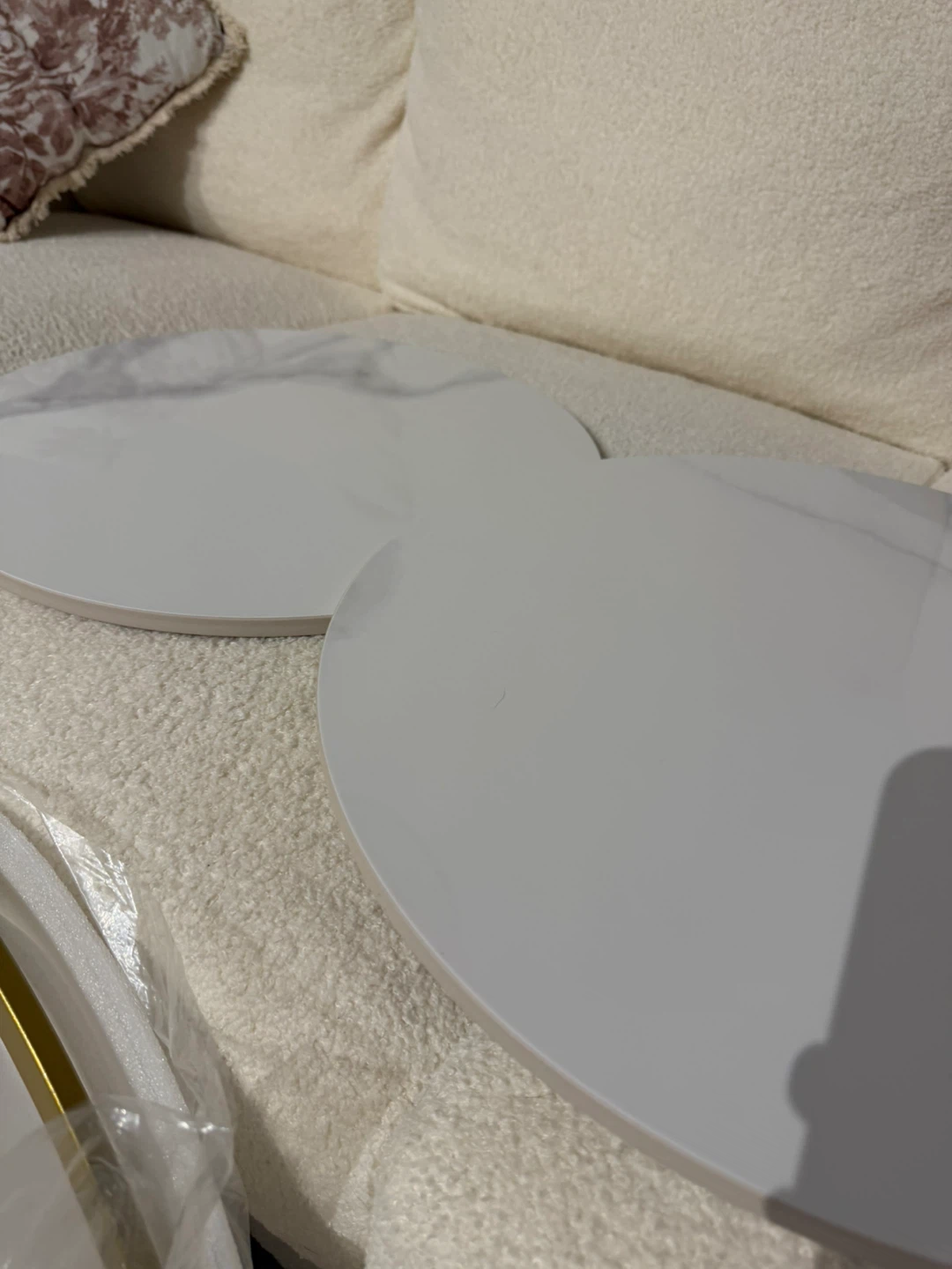 Two Round Faux Marble Table Tops - photo 3