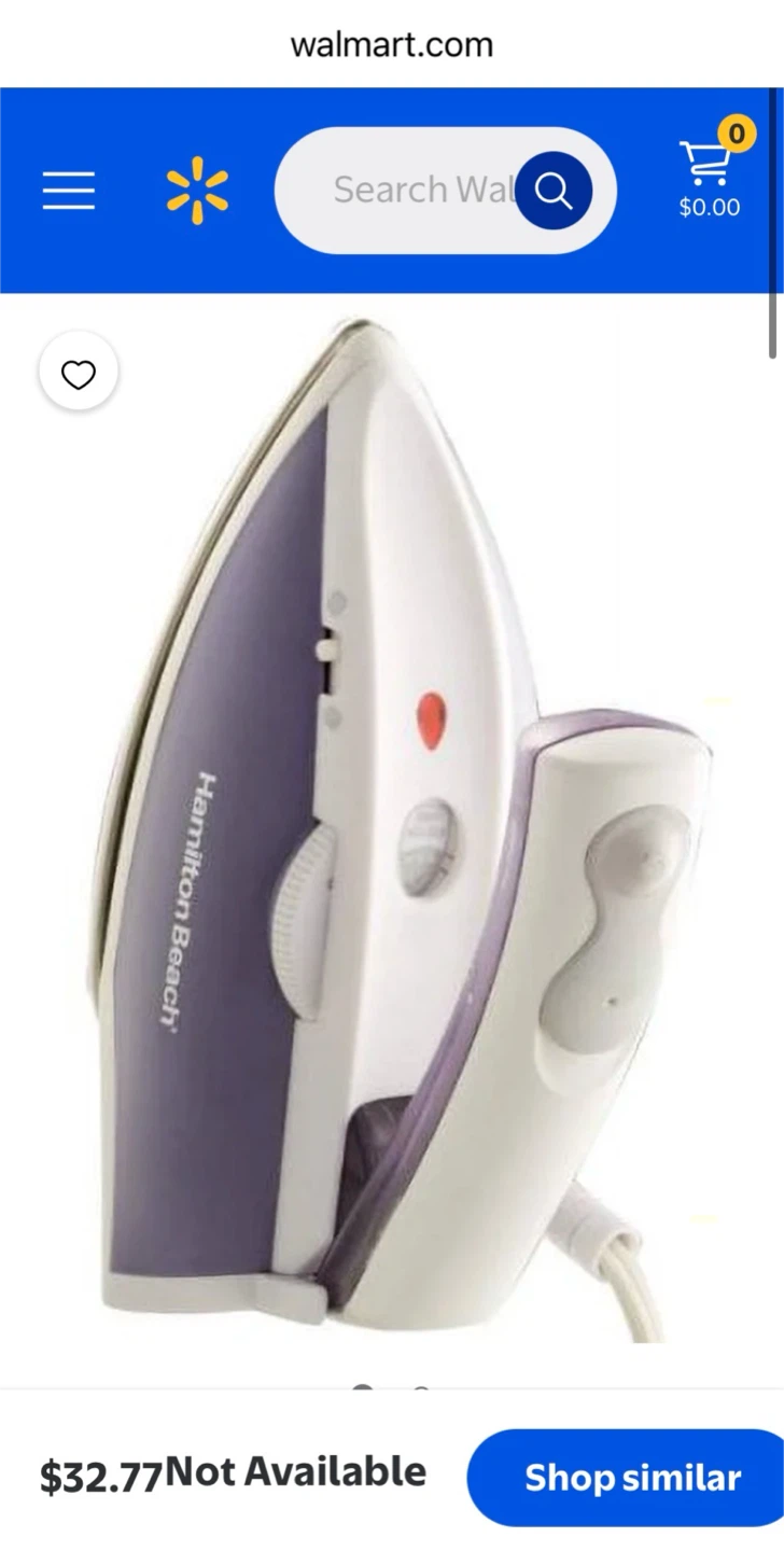 Hamilton Beach Travel Iron/Steamer 10092
