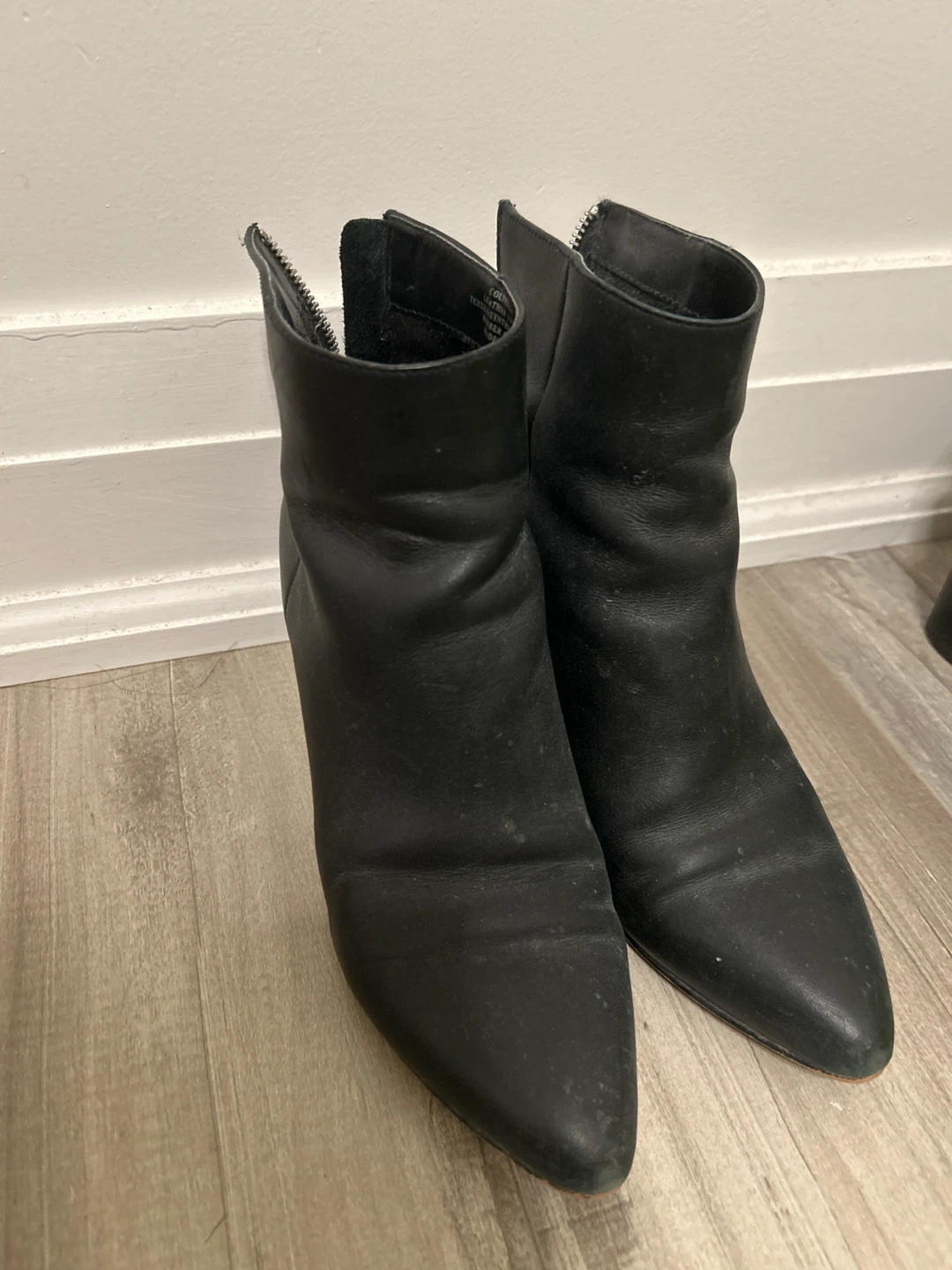 Dolce Vita Black Leather Ankle Boots Size 6.5