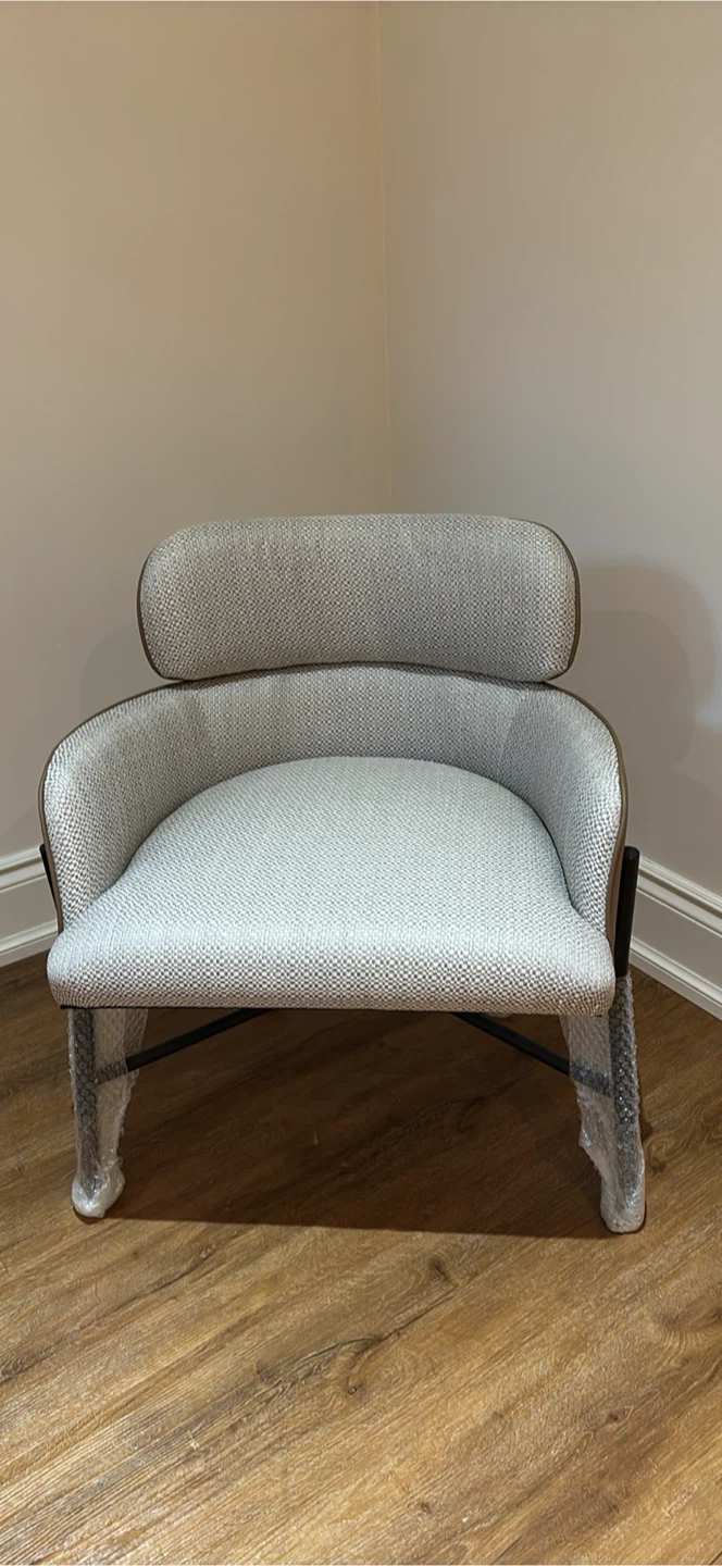 New Pair of modern 2 toned  upholstered accent chairs