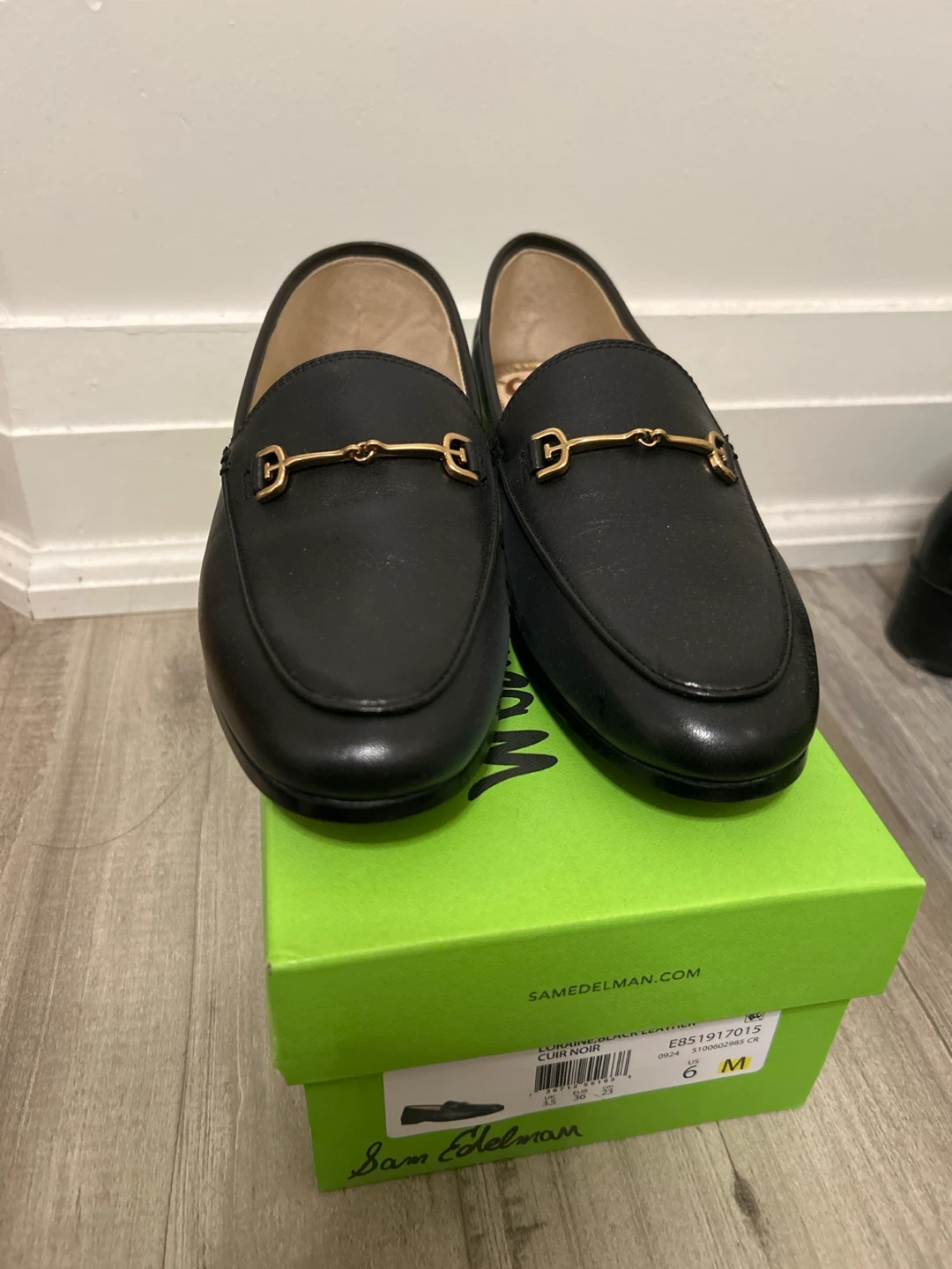Sam Edelman Loraine Loafers Black Leather Size 6
