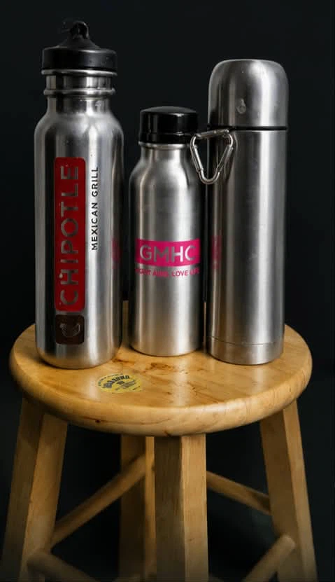 Chipotle and GMHC Stainless Steel Water Bottles