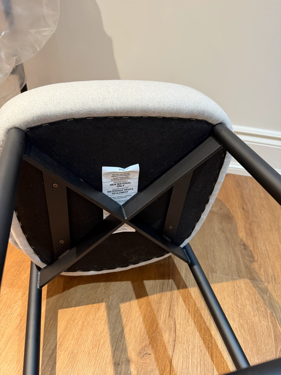2 CUSTOM MADE  light grey fabric bar stools SEAT HEIGHT 29 1/2” - photo 5