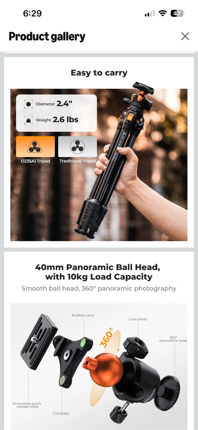 K&F Concept O235A1 Camera Tripod - photo 2