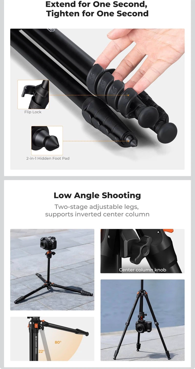 K&F Concept O235A1 Camera Tripod - photo 3
