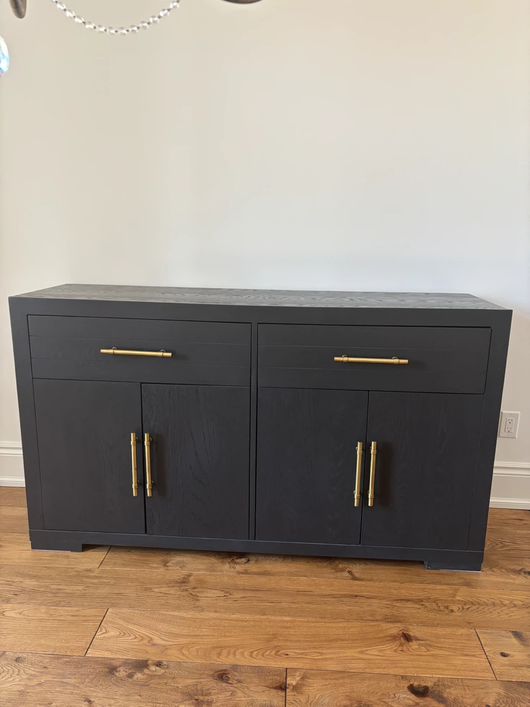 BLACK BUFFET MADE OF SELECT HRDWDS / OAK VENEERS 68” WIDE