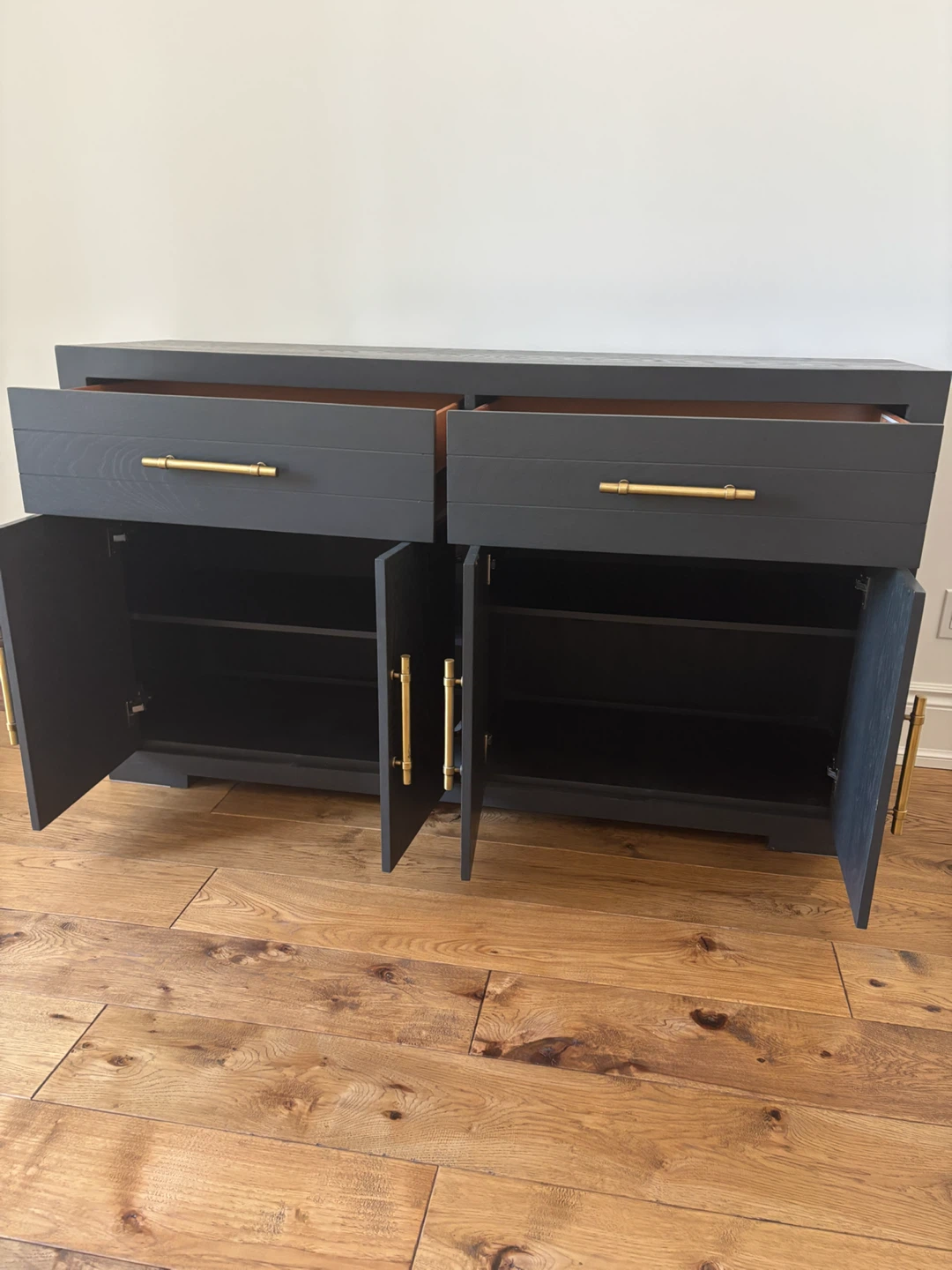 BLACK BUFFET MADE OF SELECT HRDWDS / OAK VENEERS 68” WIDE - photo 4