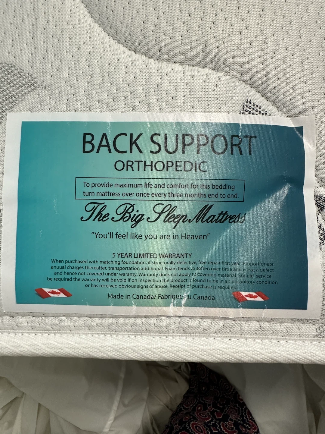 The Big Sleep Mattress Orthopedic Back Support - photo 2