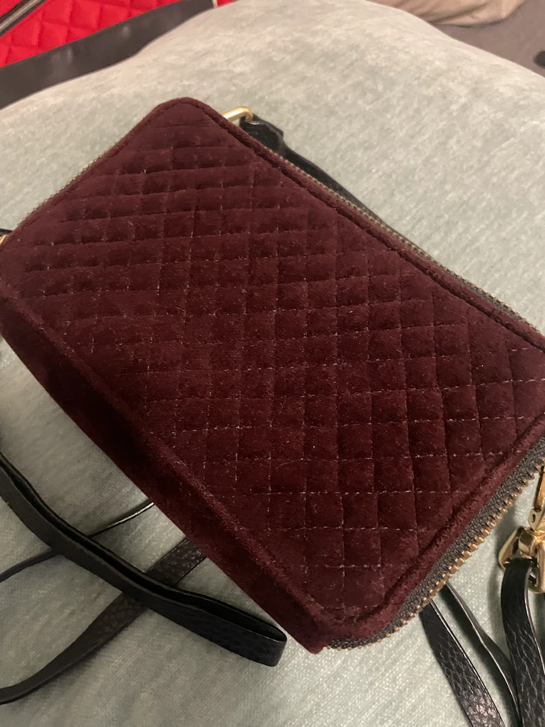 Vera Bradley Quilted Velvet Crossbody Bag - Burgundy - photo 2