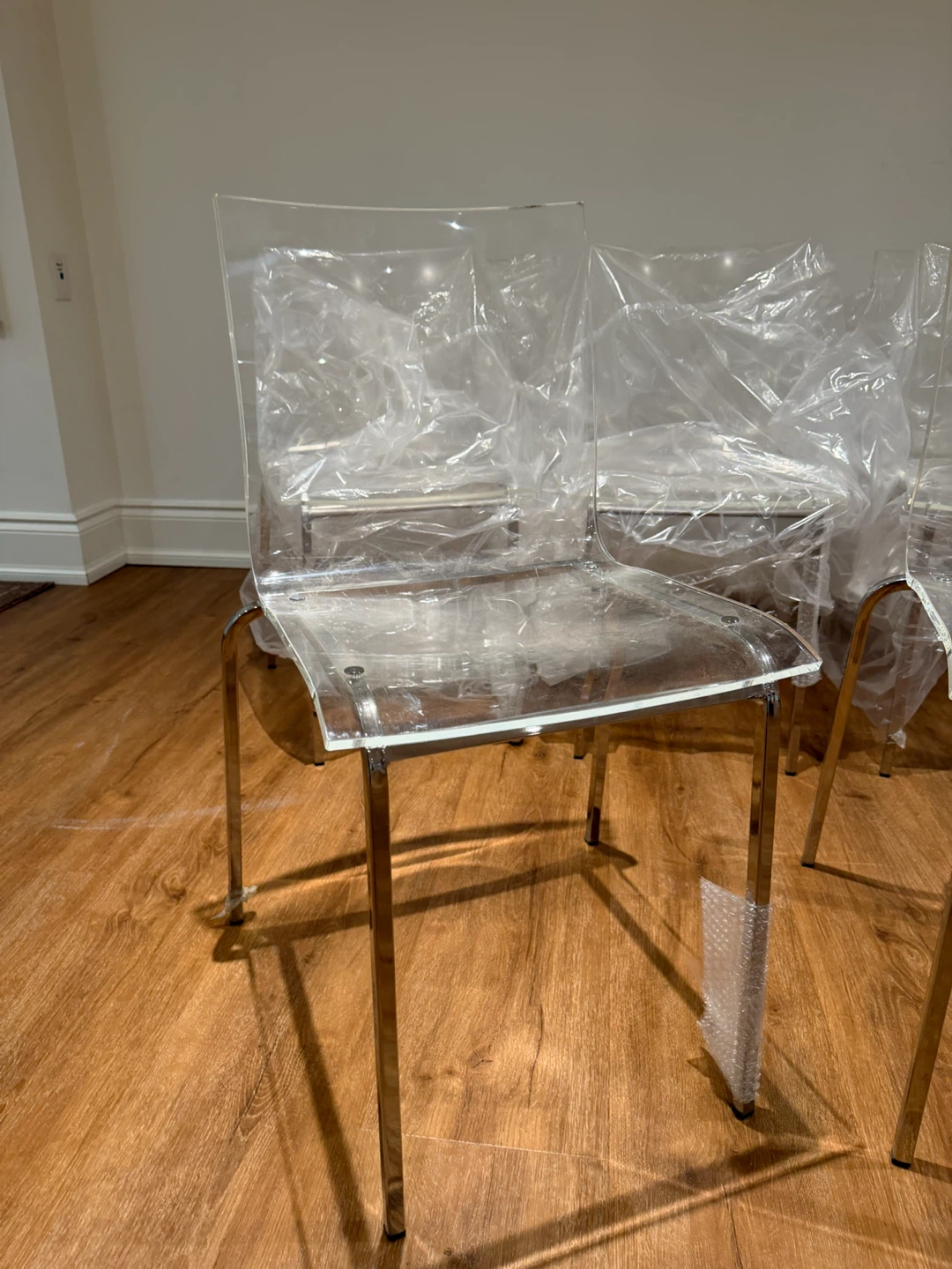 8 NEW Transparent Acrylic Din chairs Crome Legs $125 EACH CHAIR - photo 3