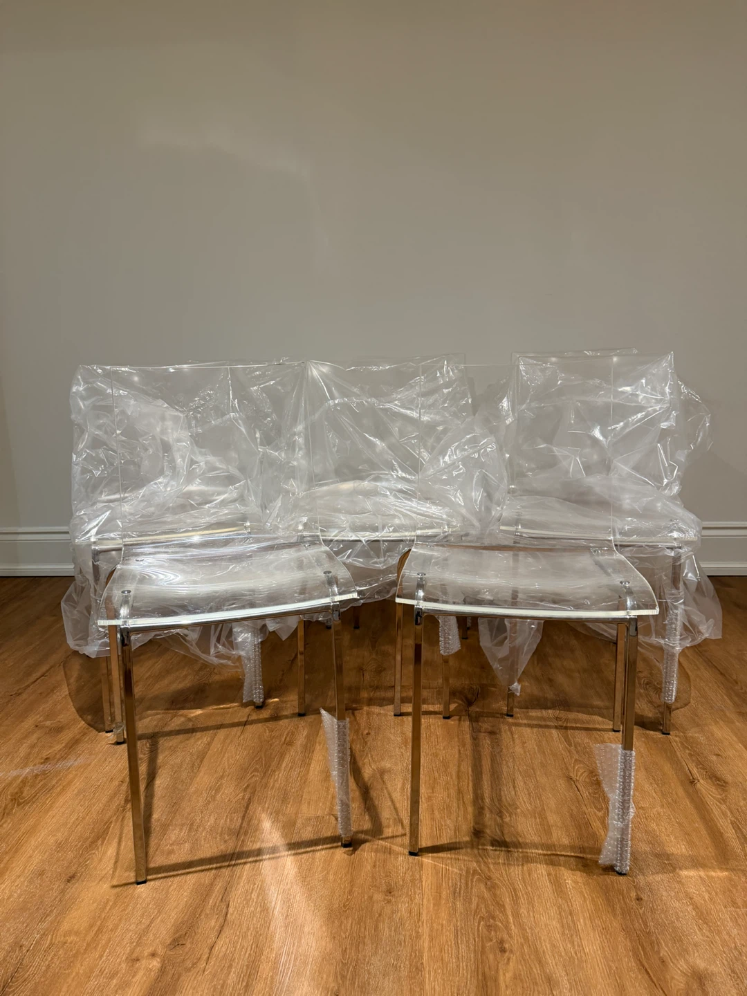 8 NEW Transparent Acrylic Din chairs Crome Legs $125 EACH CHAIR - photo 4