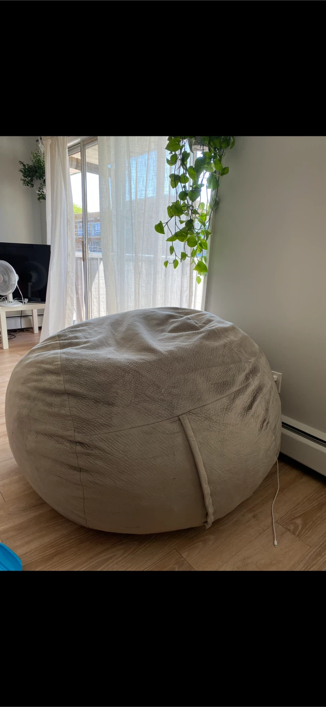 Large grey bean bag chair - photo 2