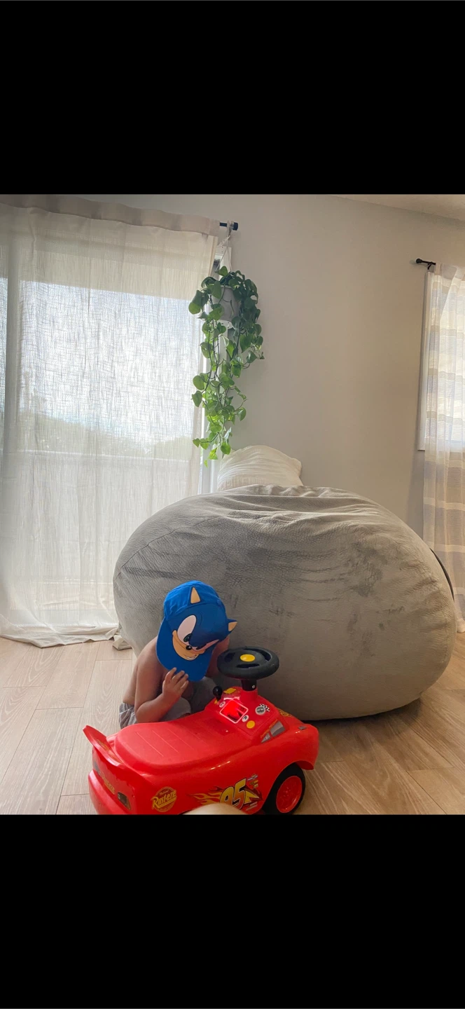 Large grey bean bag chair - photo 3