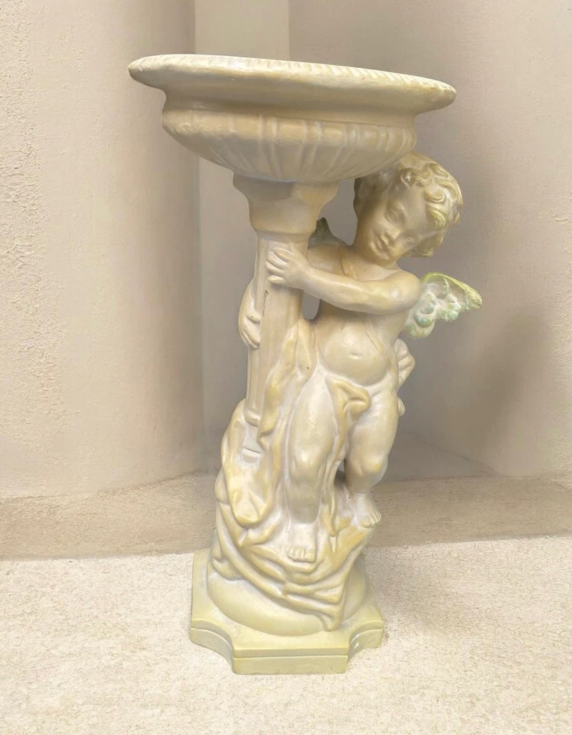 Cherub Large Vintage Candle Holder, Candy Dish, Home Decor