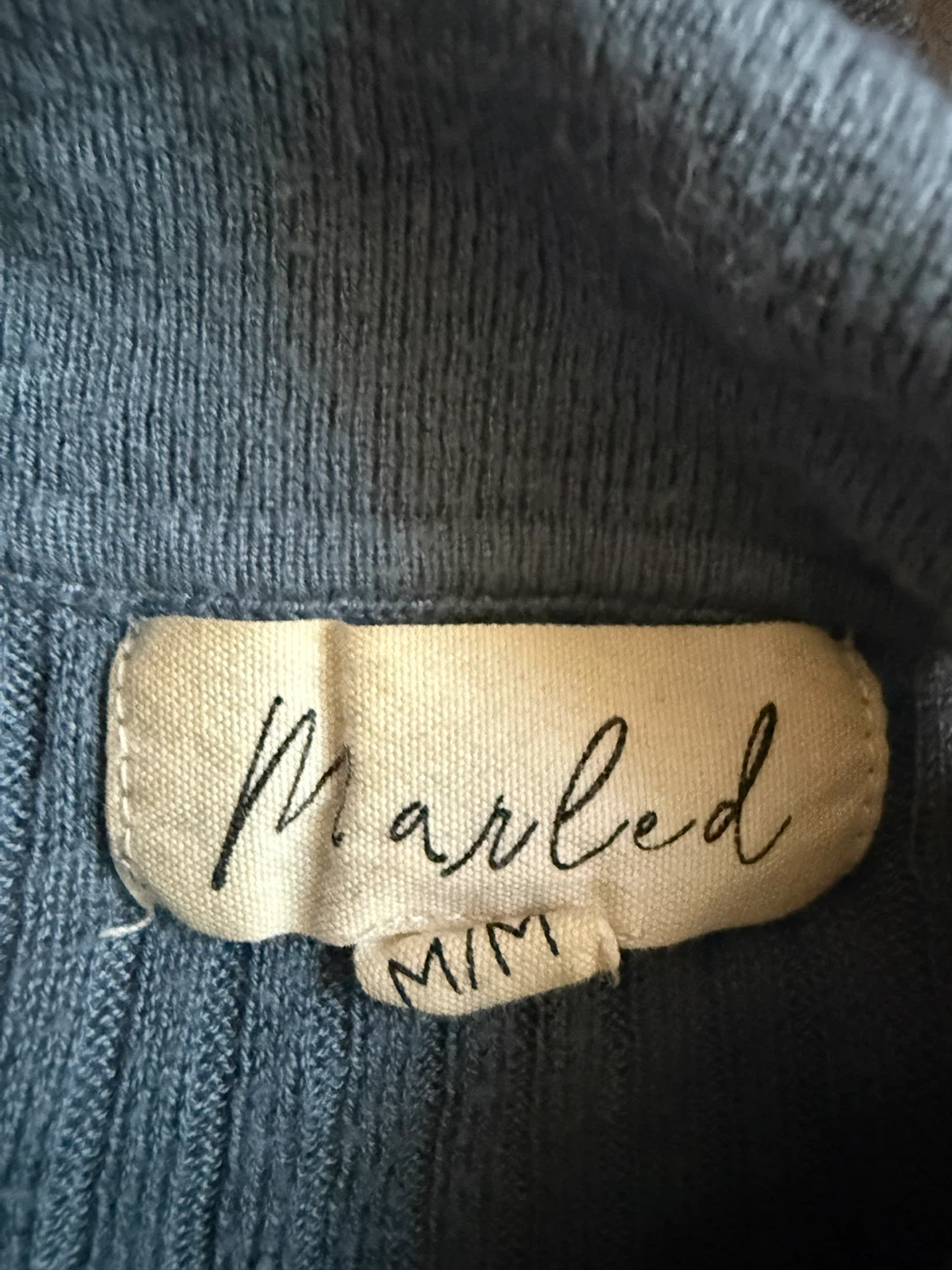 Marled blue ribbed polo shirt - photo 2