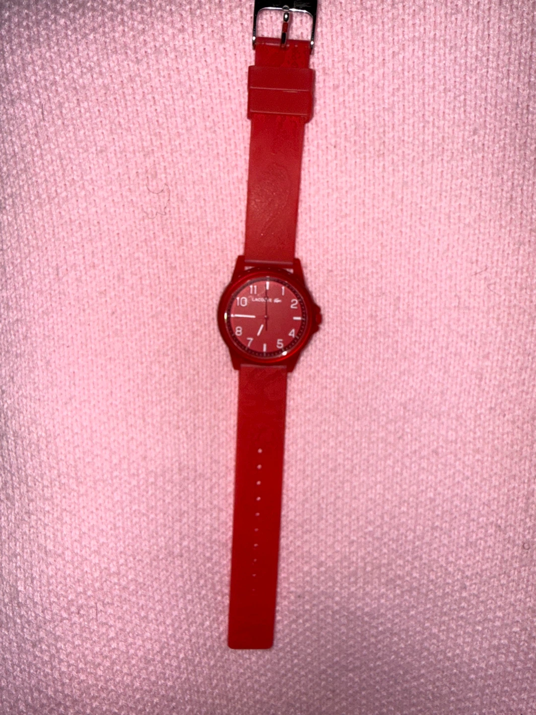 Red Lacoste Silicone Watch