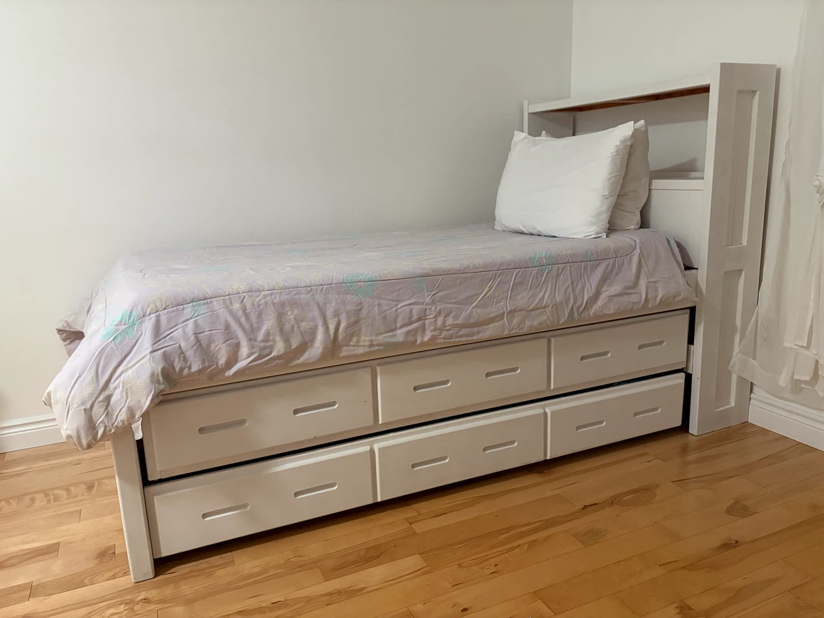 Twin captain's Bookcase Bed with Drawers and Trundle Bed