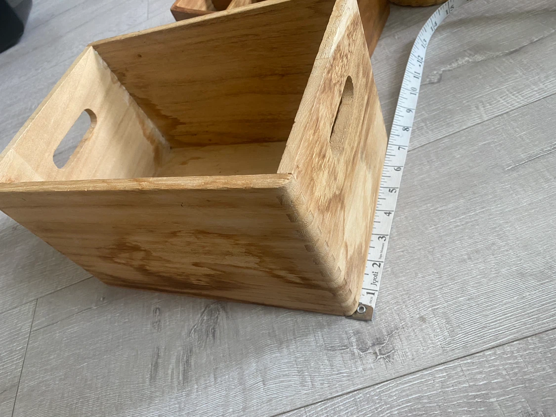 Wooden Crate, Divided Organizer, and Woven Basket Set - photo 5