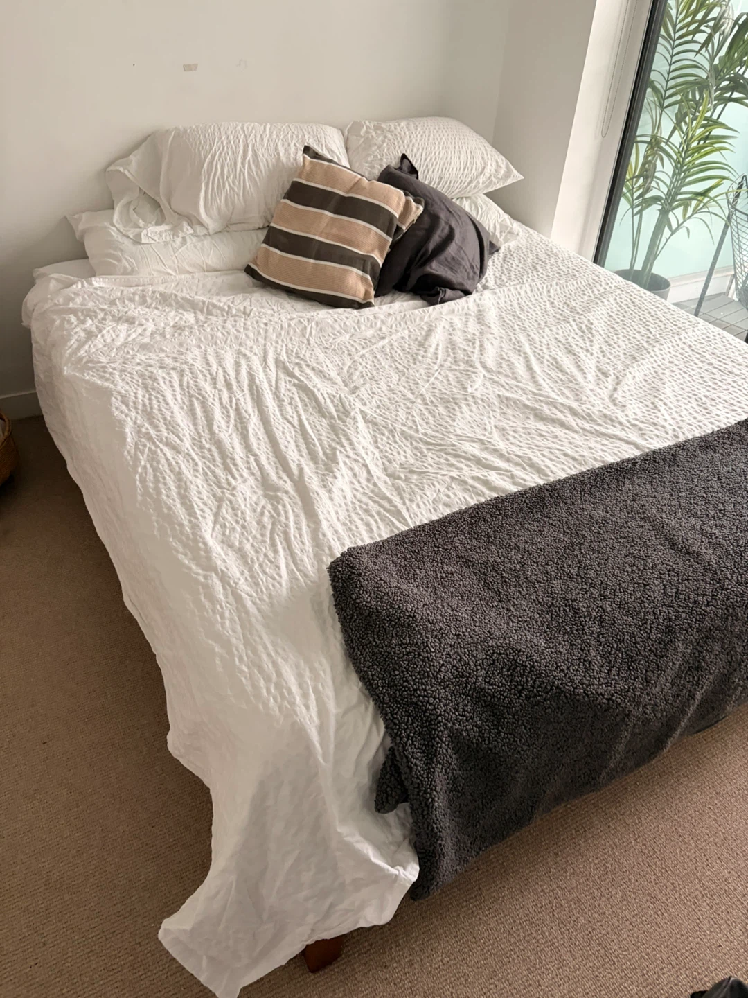 King Size Bed Frame, Mattress, and Linens (1.8m x 2m) - photo 2