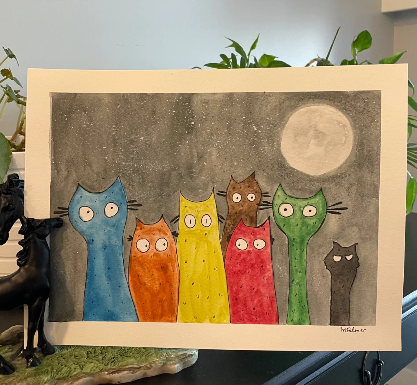 Watercolour Whimsical Cats Paintings