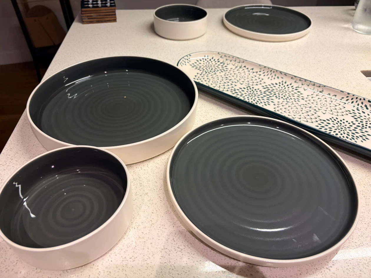 Ceramic Dinnerware Set + IKEA Serving Board - photo 4