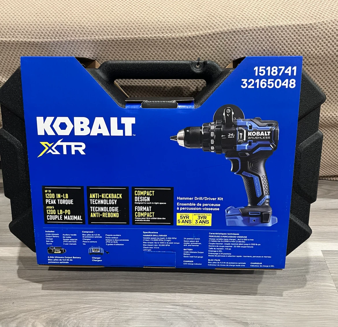 Kobalt XTR 24V Max Brushless Hammer Drill/Driver Kit - photo 2