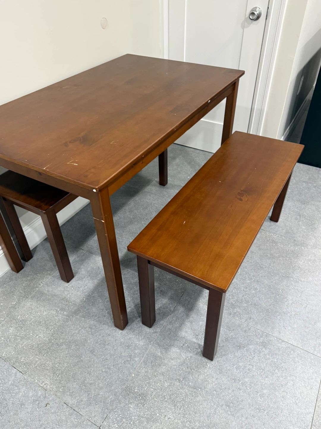 Wooden Dining Table with 2 Bench seats - photo 2