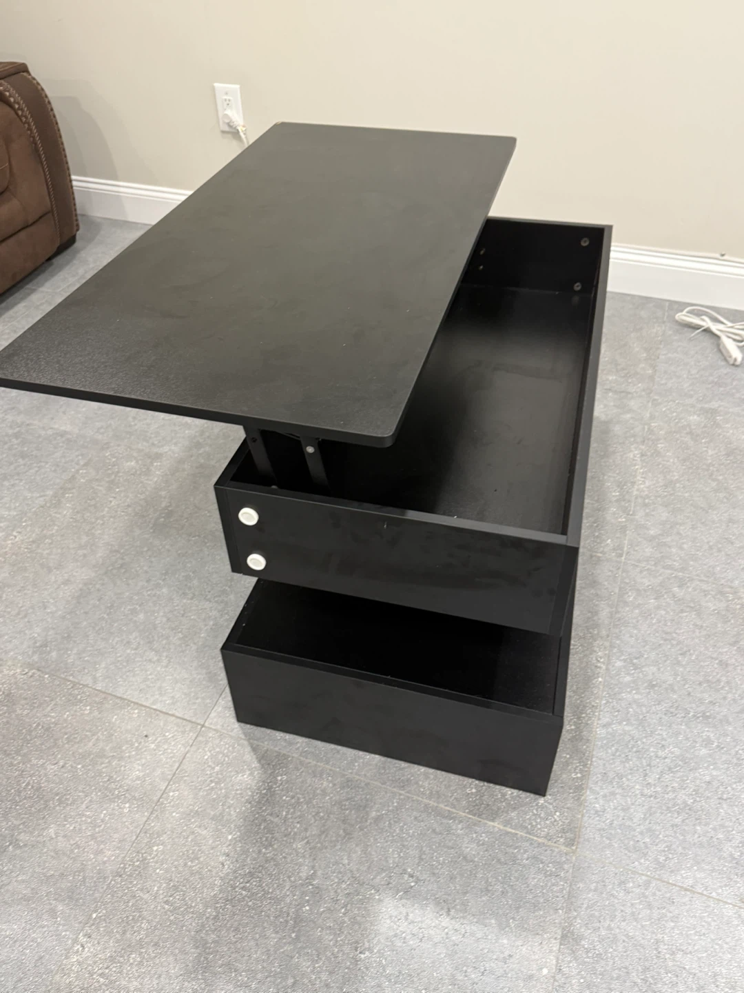 Black Lift Top Coffee Table with Storage