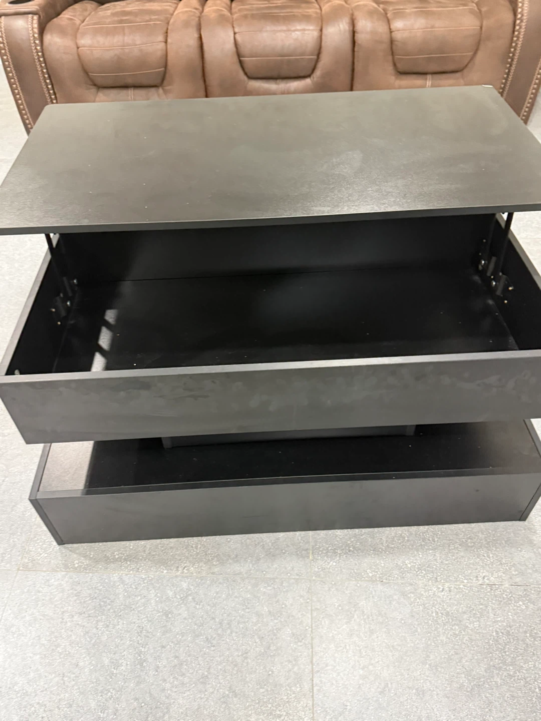 Black Lift Top Coffee Table with Storage - photo 2