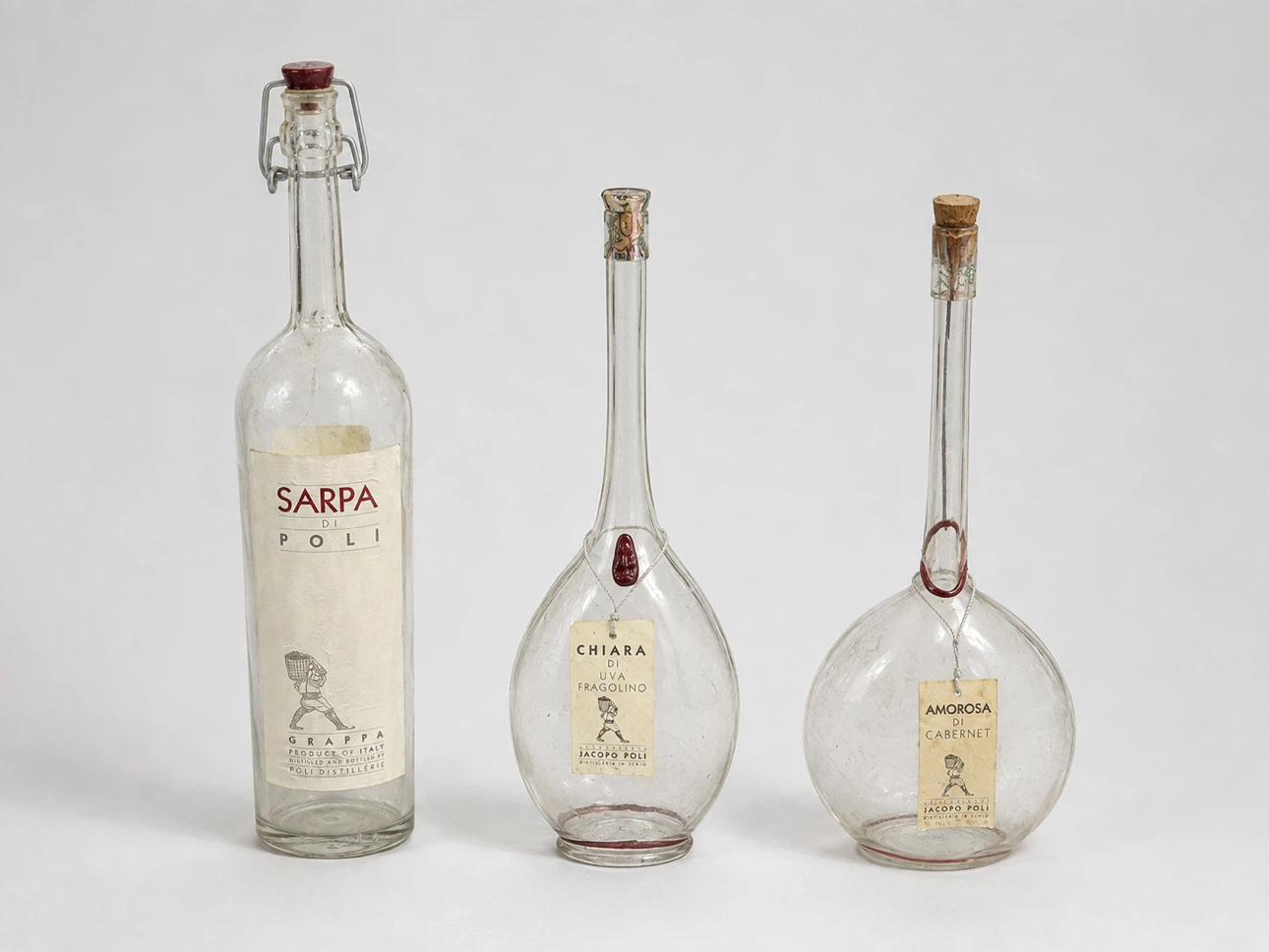 Set of 6 Vintage Italian Decorative Glass Bottles – Jacopo Poli