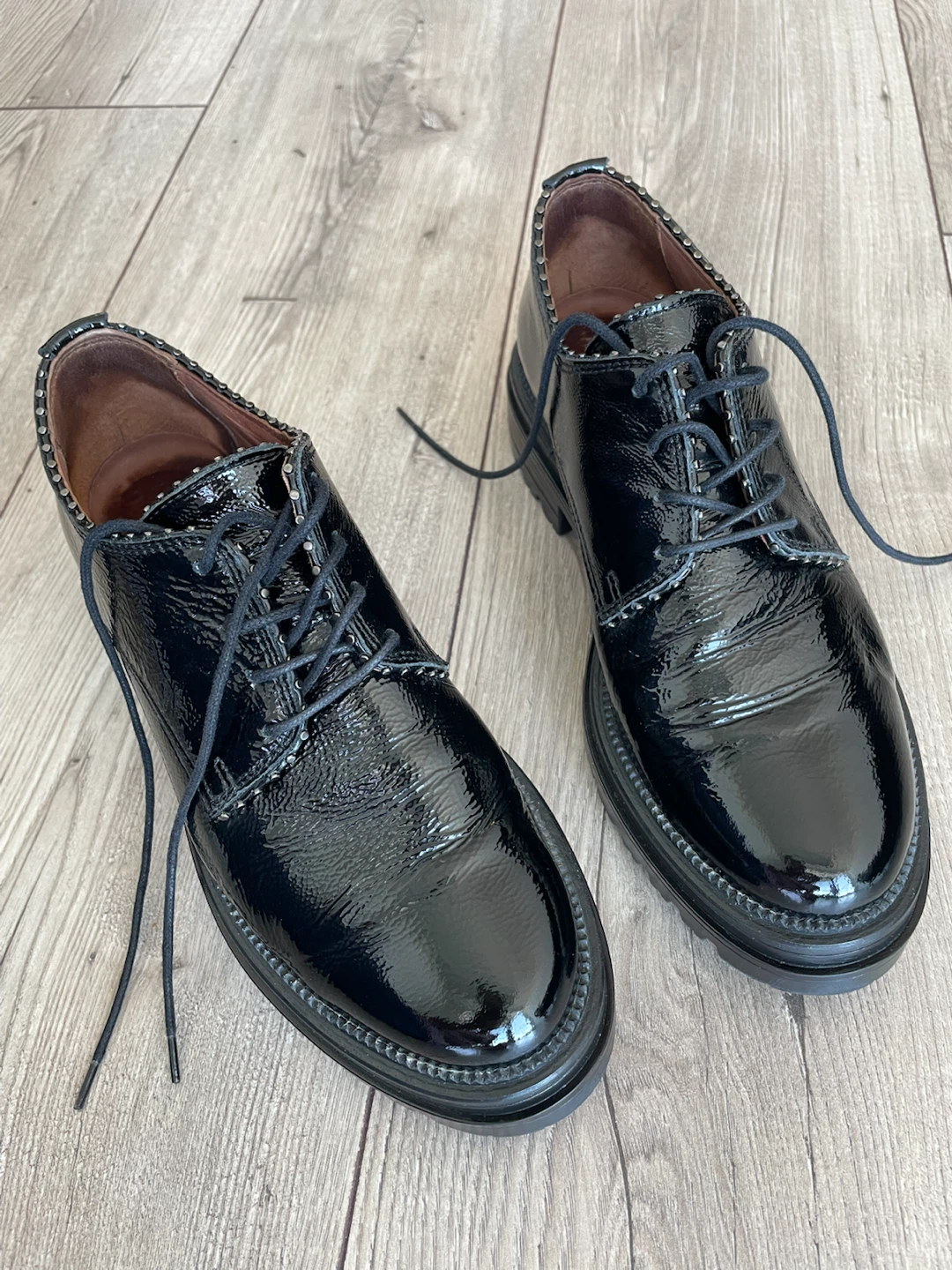 Browns Black Patent Leather Lace-Up Shoes