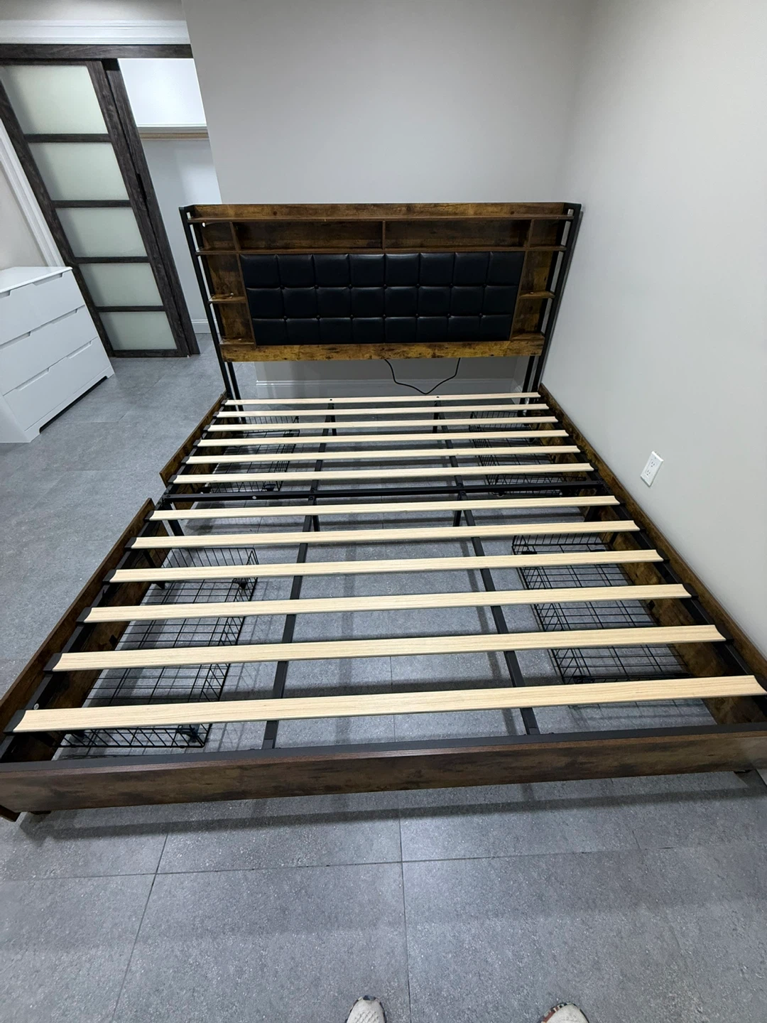 Queen Size Bed Frame with Storage Drawers