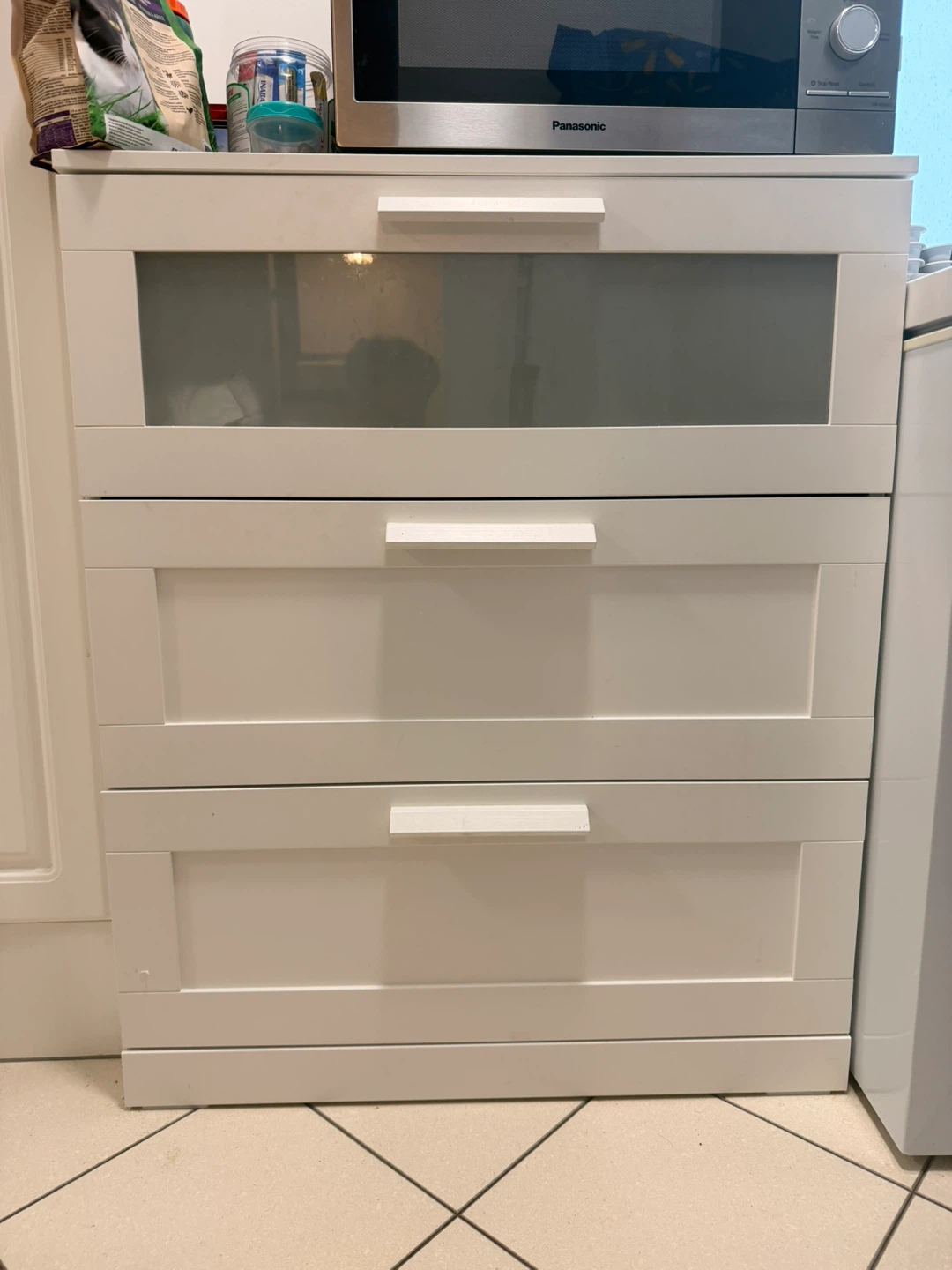 IKEA 3-Drawer Chest with Frosted Front Drawer