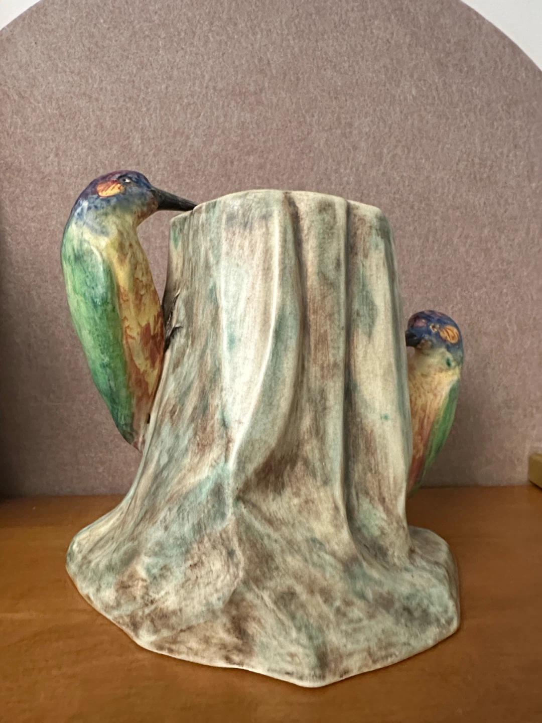 Rare Vintage Radford Handcraft Pottery Woodpecker Vase - photo 2