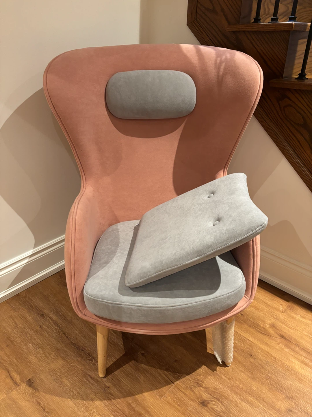 NEW Pink and Grey Wingback Accent Chair - photo 2