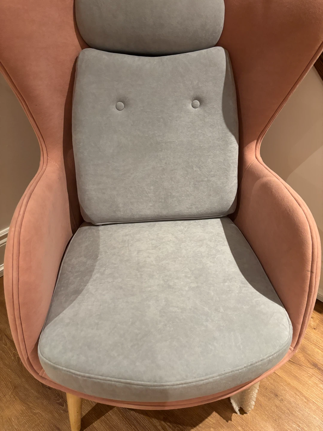 NEW Pink and Grey Wingback Accent Chair - photo 3