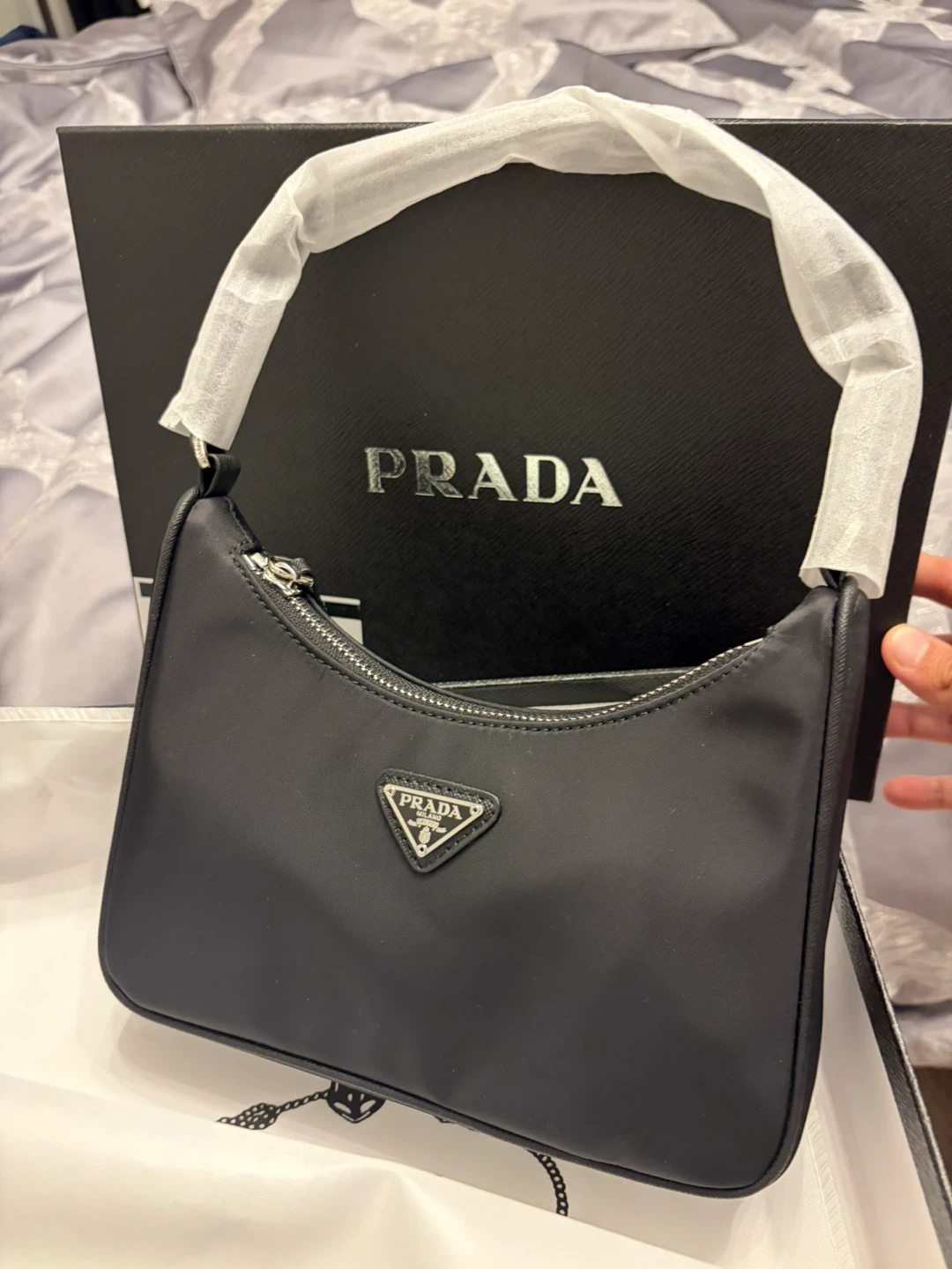 Prada Black Nylon Shoulder Bag