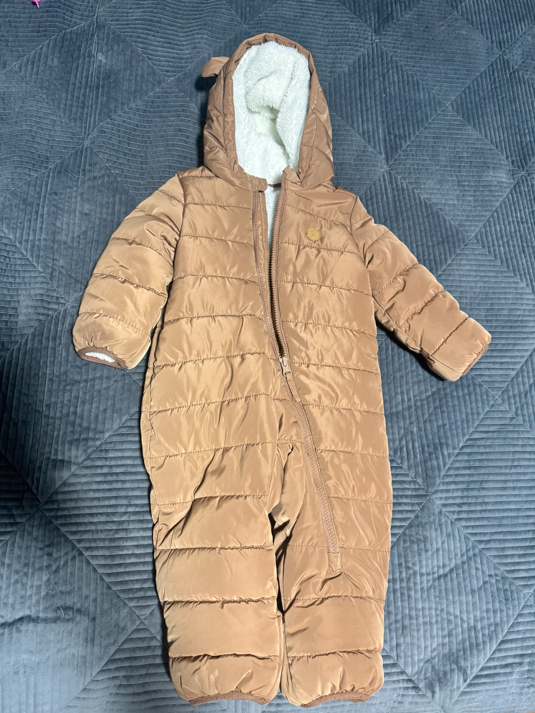 Kids' Brown Snowsuit - Bear Hood