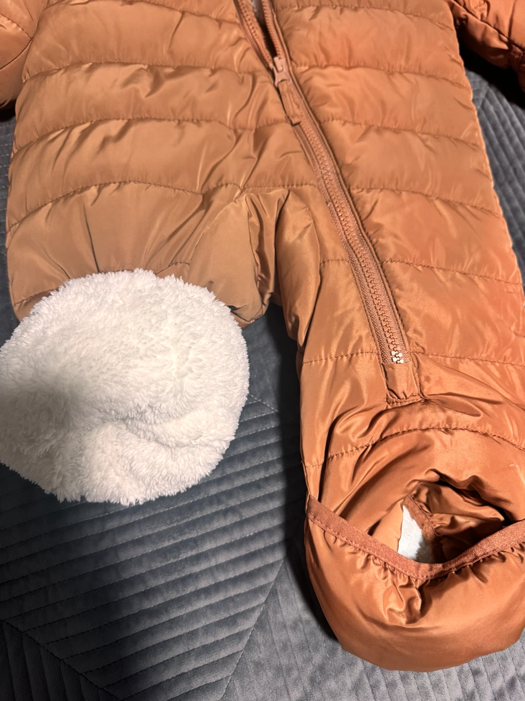 Kids' Brown Snowsuit - Bear Hood - photo 2