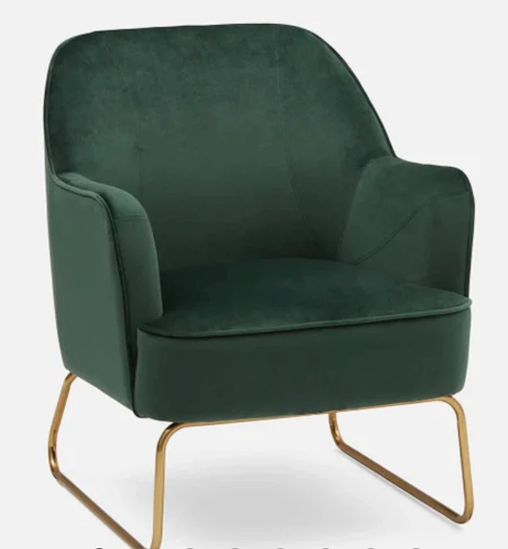 Darah Structube Green Velvet Arm Chair