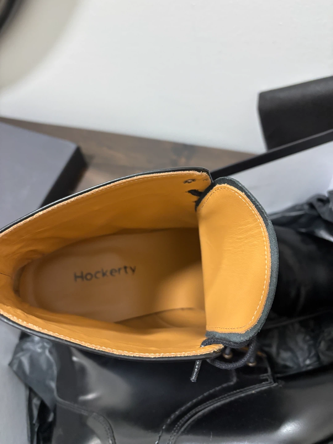 NEW Hockerty Black Leather Boots Size 42 Size 9 - photo 5