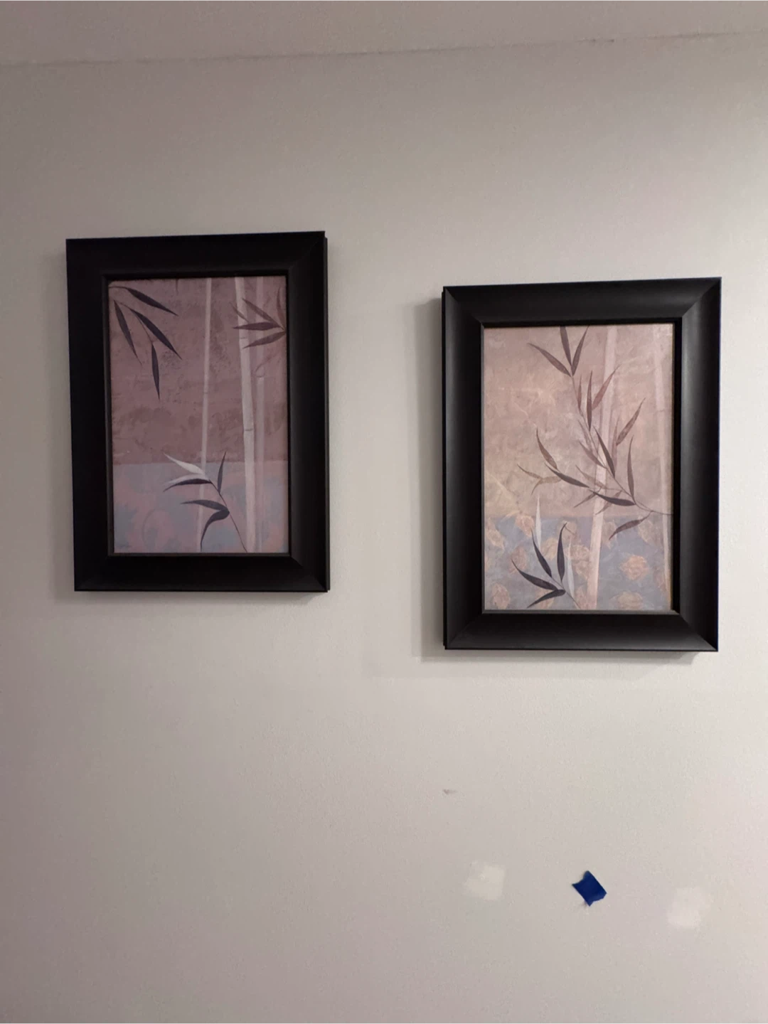 Set of Two Bamboo Framed Wall Art Prints