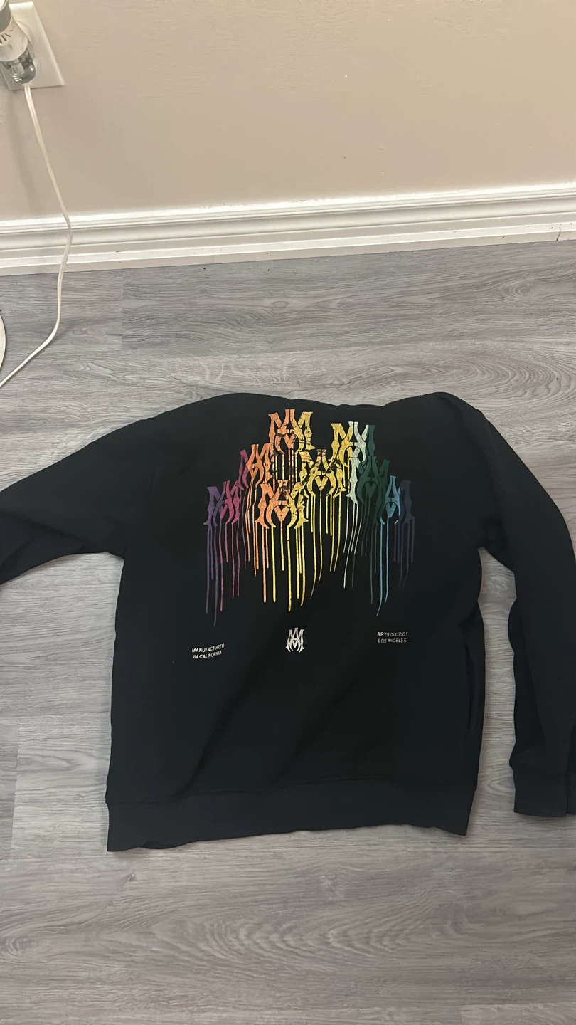 AMIRI Black Rainbow Drip Hoodie